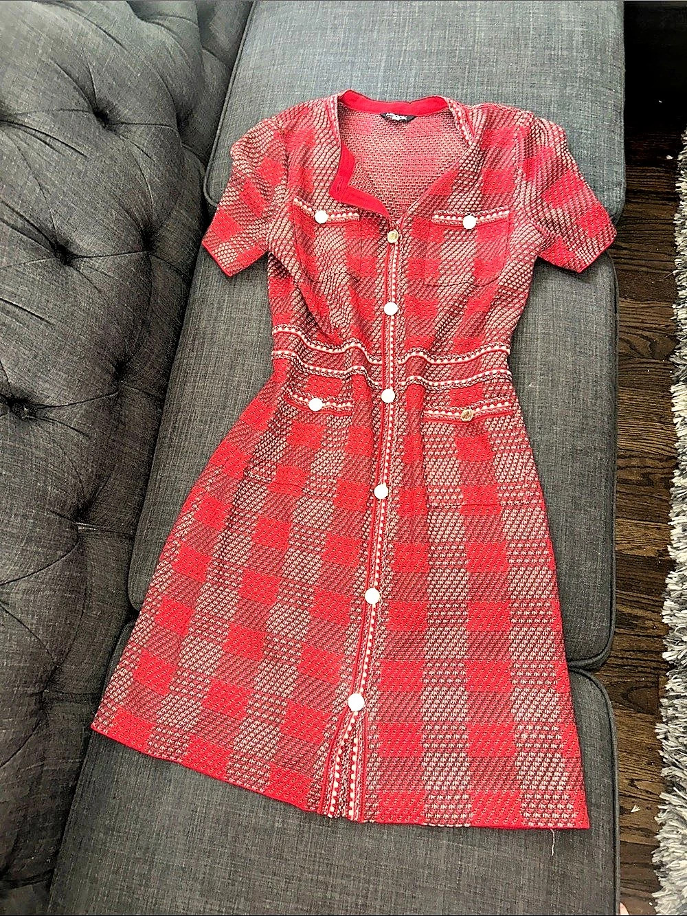 MISOOK Red & Black Checkered Dress Size Medium Like New